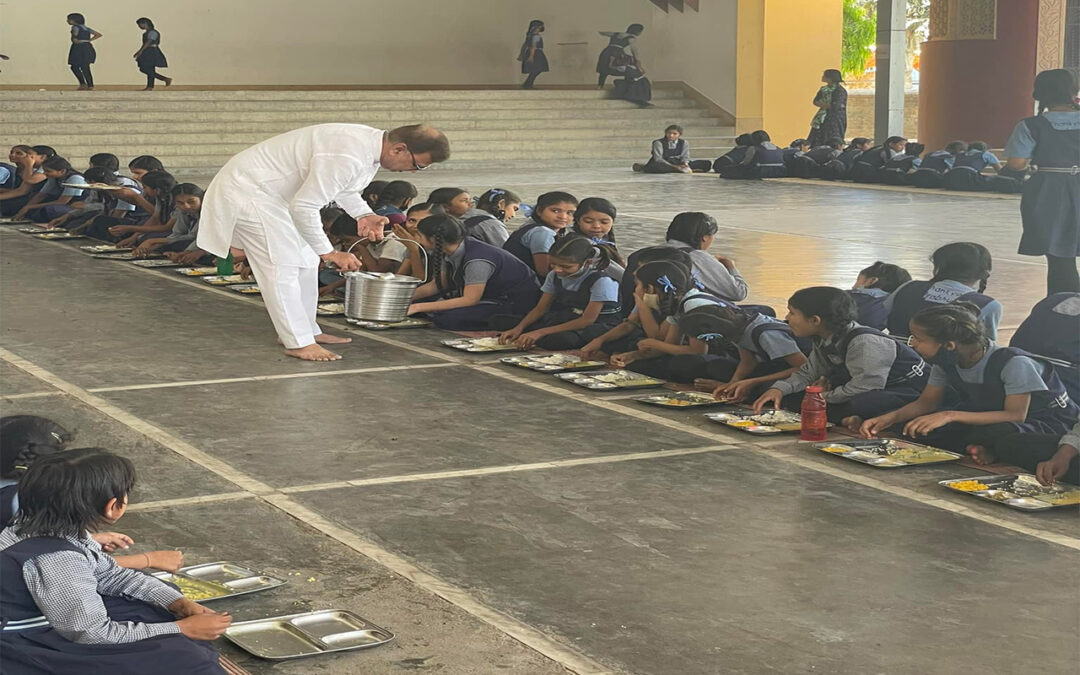 Prasad Distribution at Sandipani Muni School