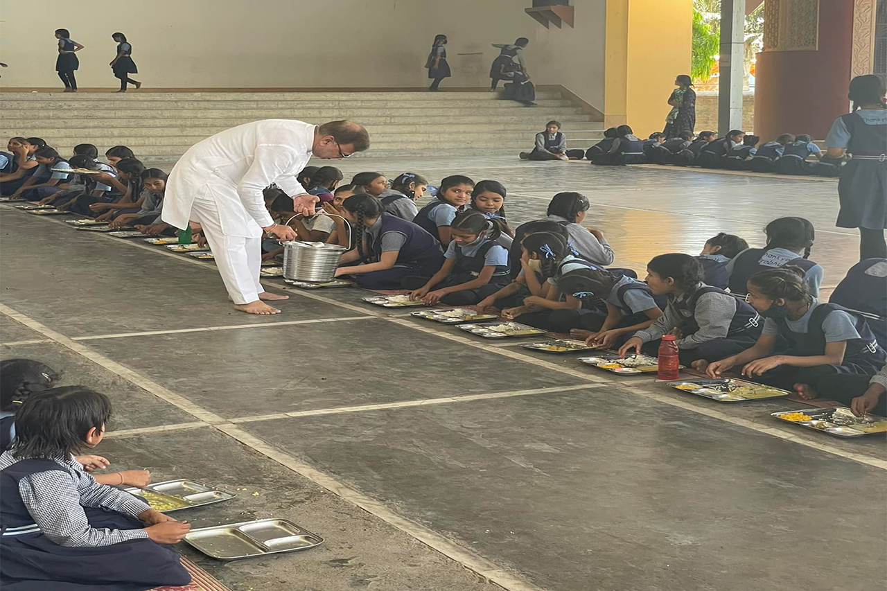 Prasad Distribution at Sandipani Muni School