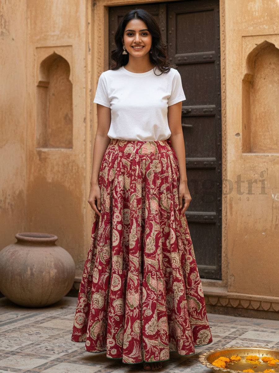 Rakta Manjari Cotton Skirt L