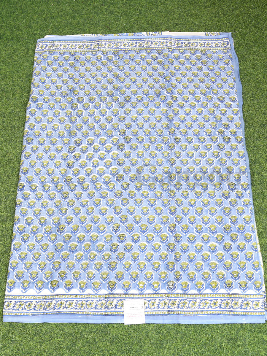 Handblock Cotton Printed Saree - Image 3