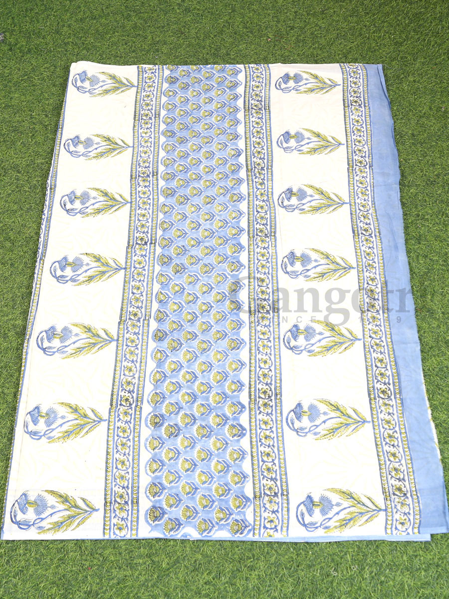 Handblock Cotton Printed Saree - Image 4