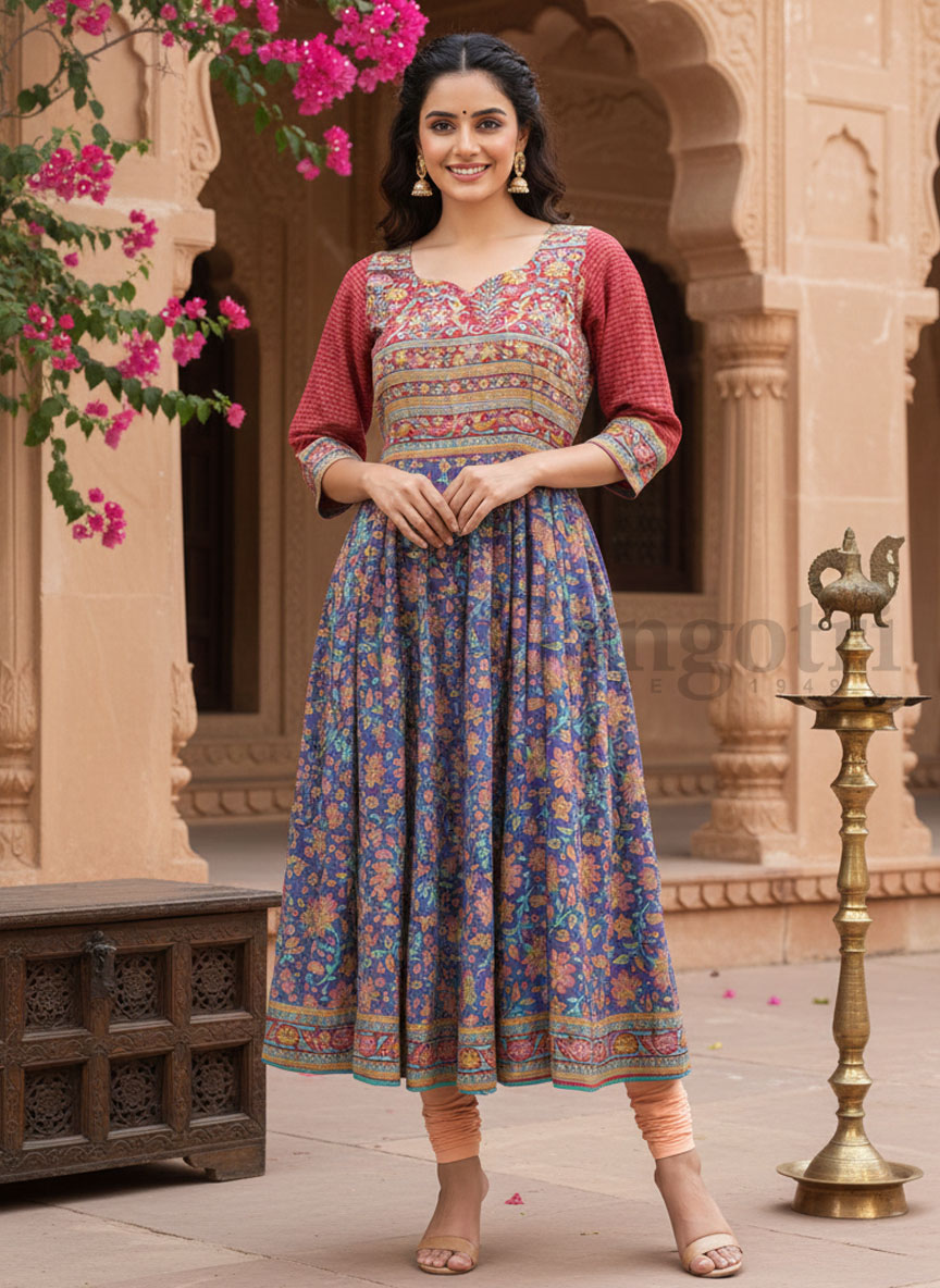 Ranga Mala Crepe Anarkali L
