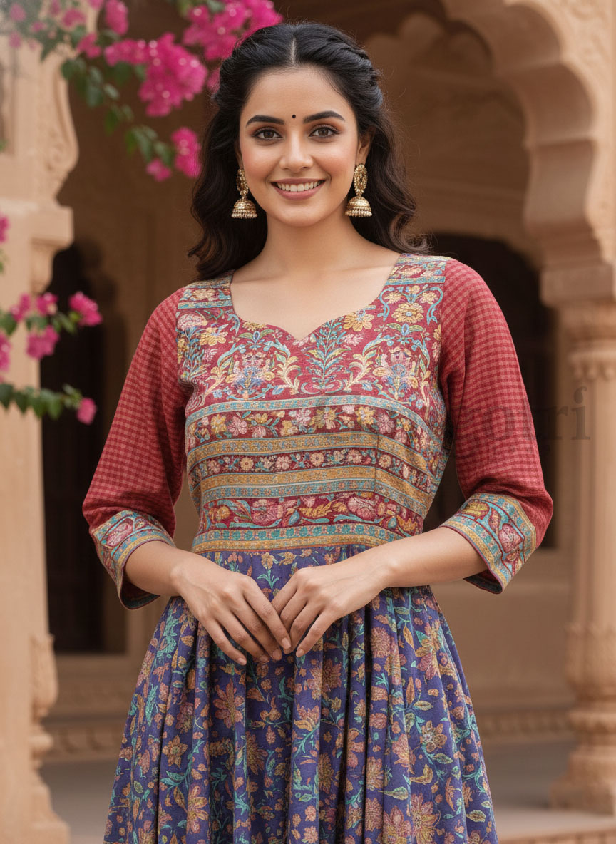 Ranga Mala Crepe Anarkali L - Image 2