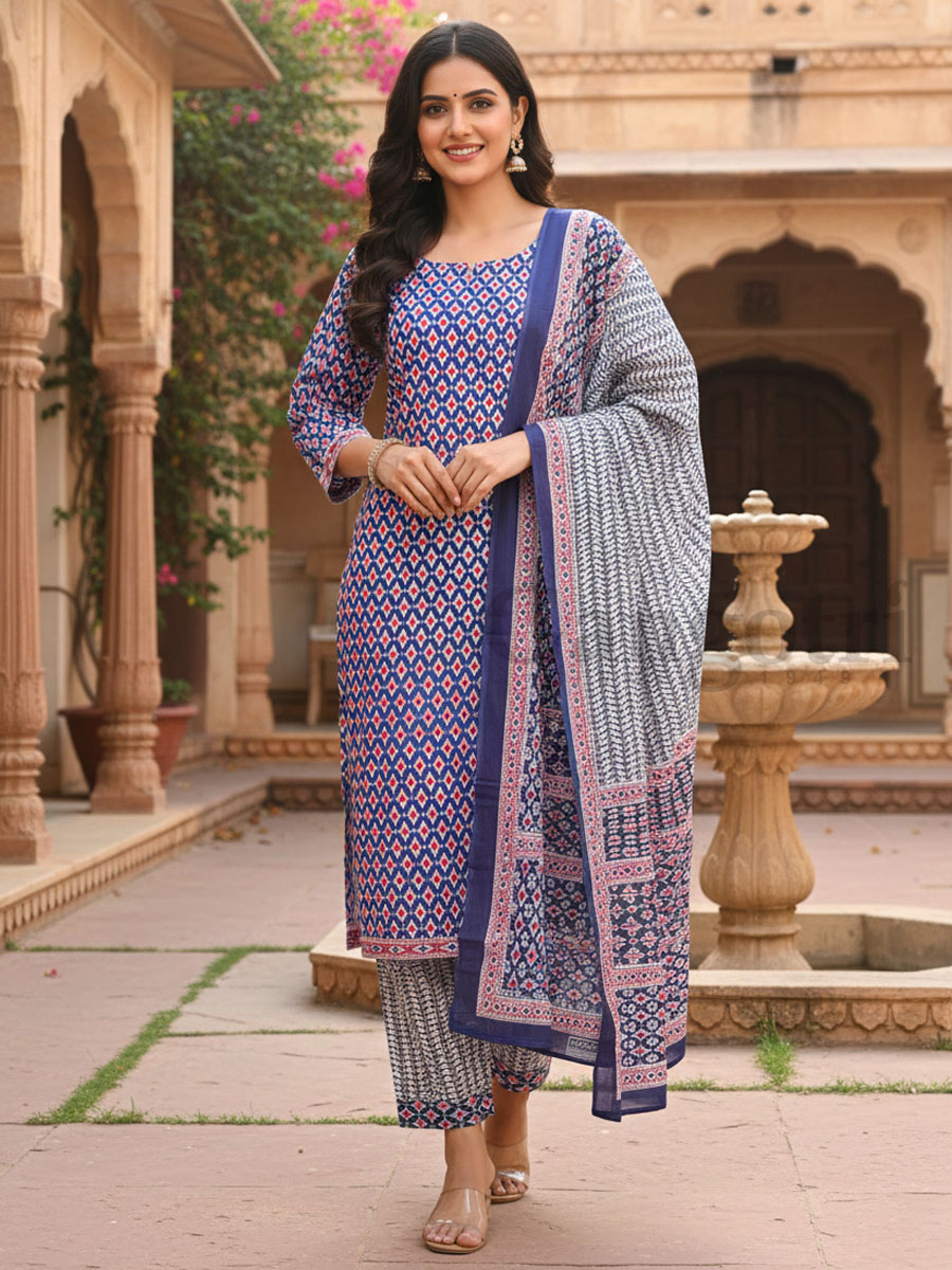 Cotton Printed Suit L