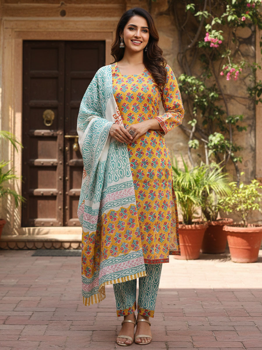 Cotton Printed Suit L