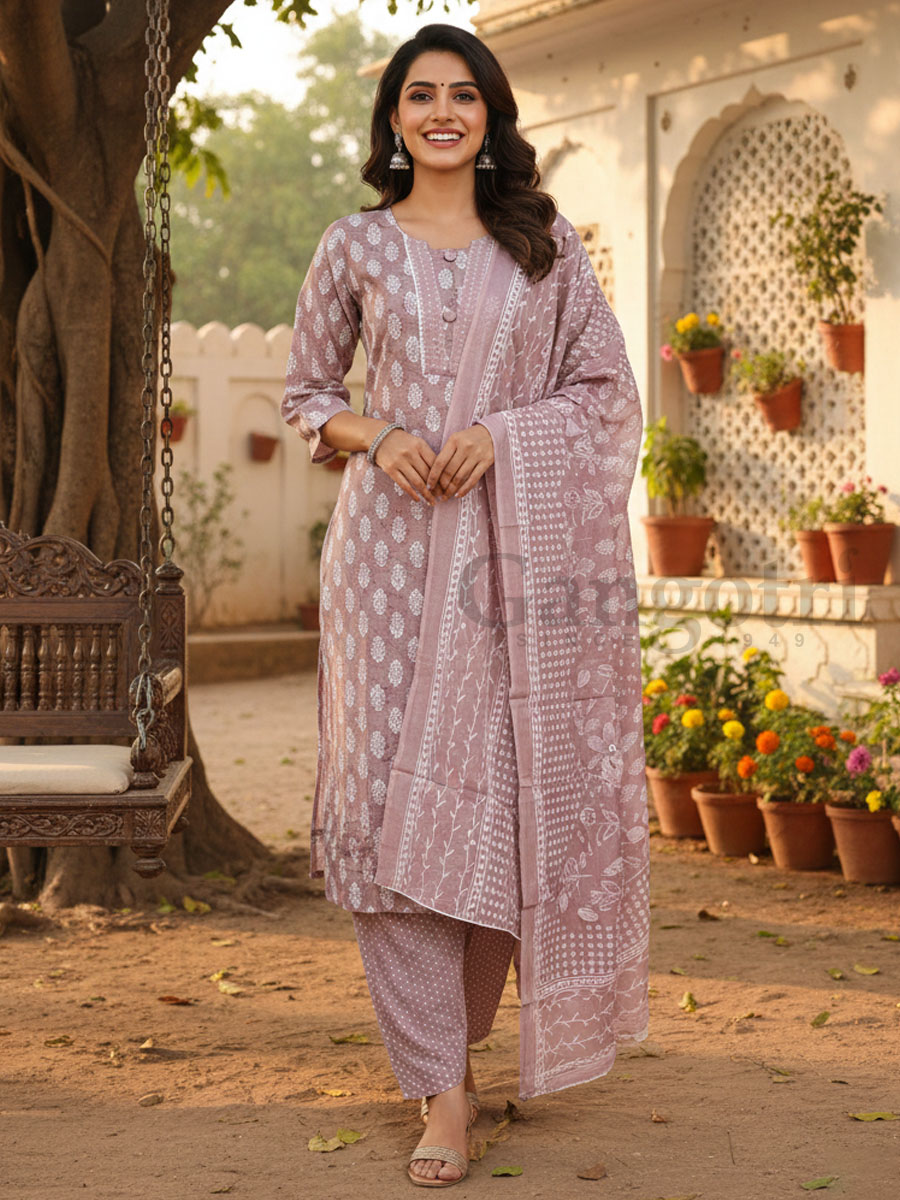 Cotton Printed Suit L
