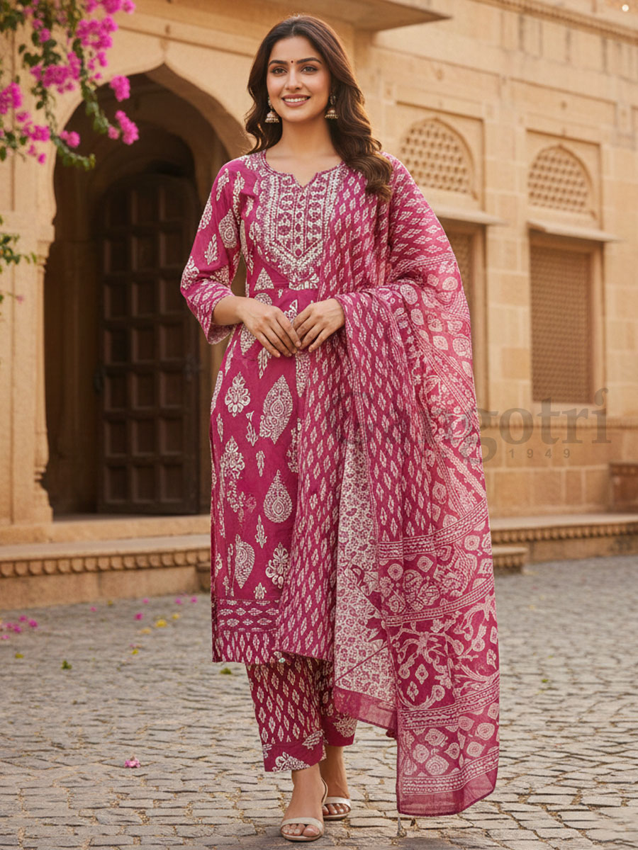 Cotton Printed Suit M
