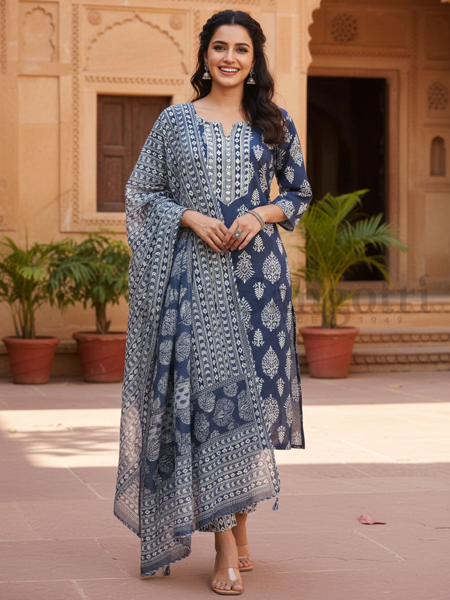 Cotton Printed Suit M
