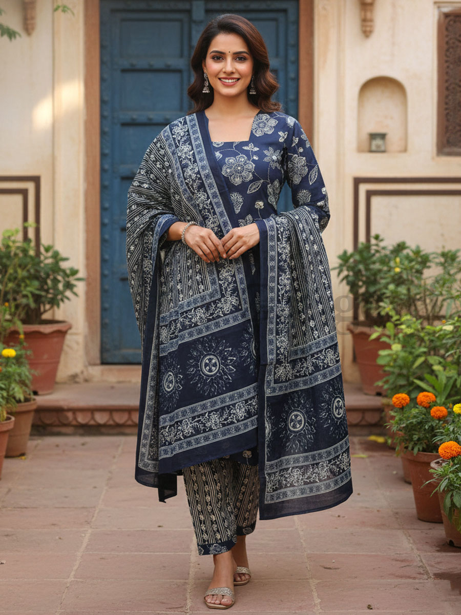 Cotton Printed Suit 2XL