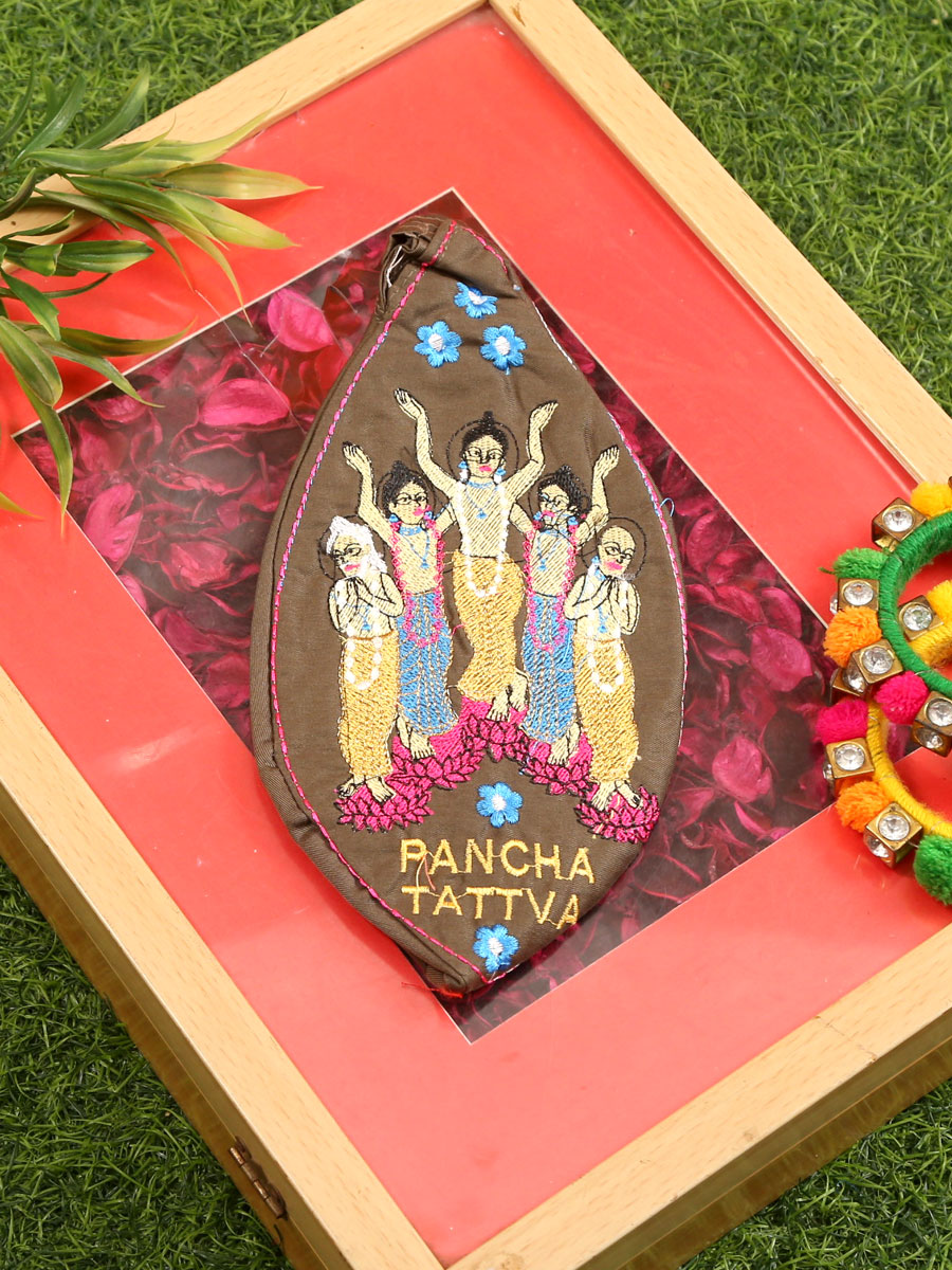 Sri Pancha Tattva Embroidered Bead Bag