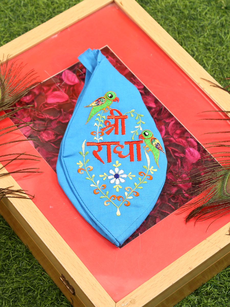 Sri Radha Embroidered Bead Bag