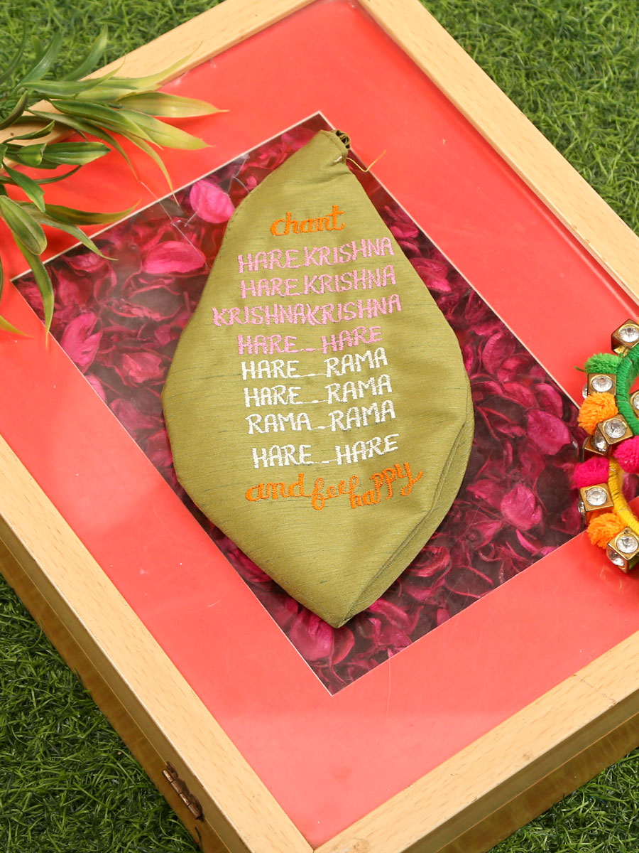 Sri Radha Krishna Embroidered Bead Bag - Image 2