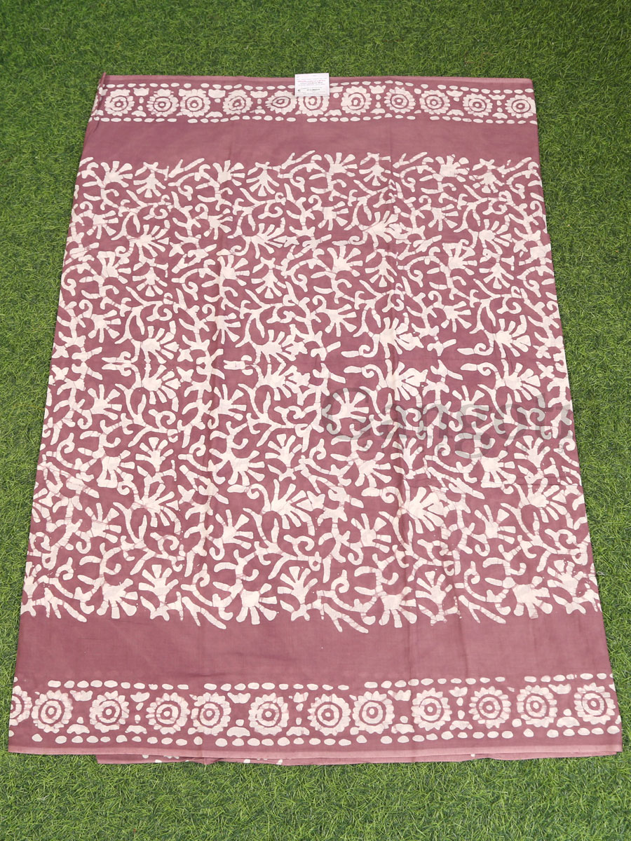 Handblock Cotton Printed Saree - Image 3