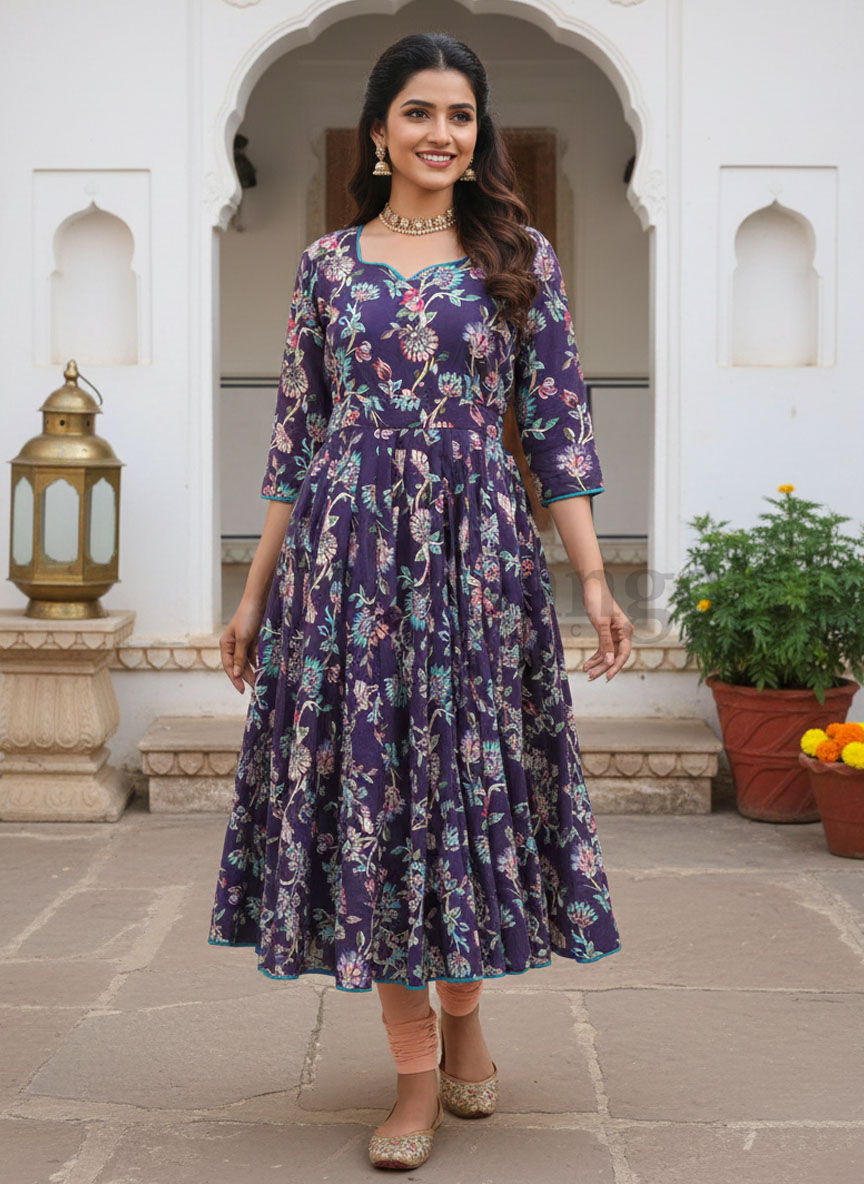 Indivara Cotton Anarkali S