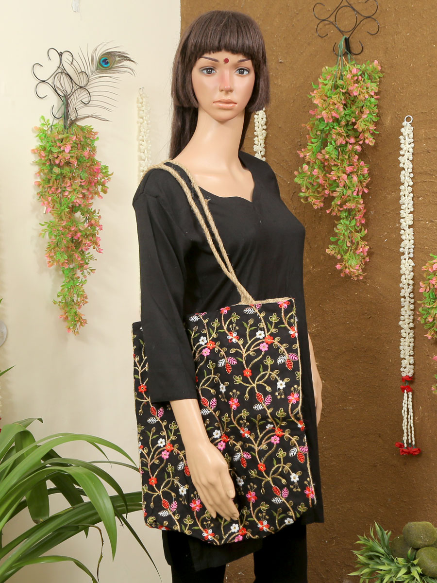 Handmade Jute Embroidered Bag