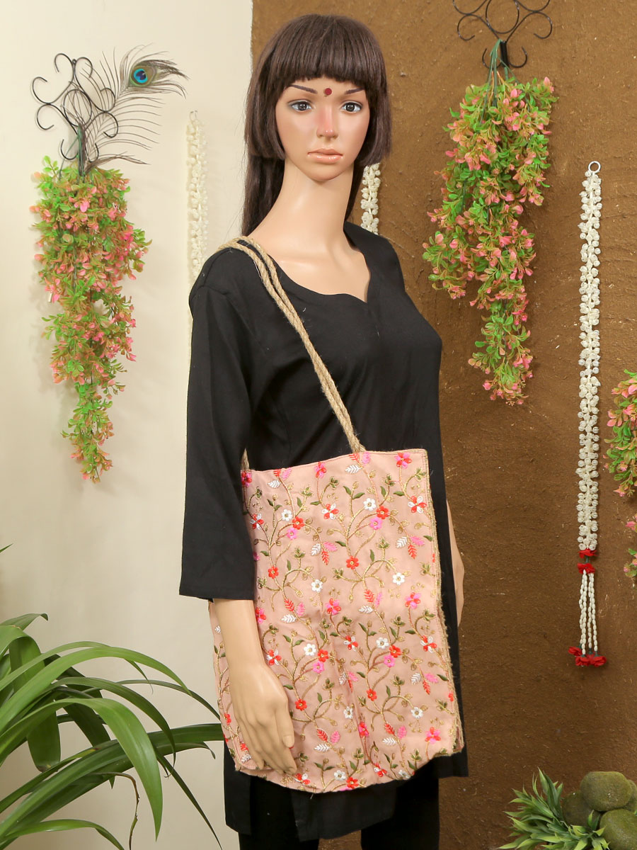 Handmade Jute Embroidered Bag