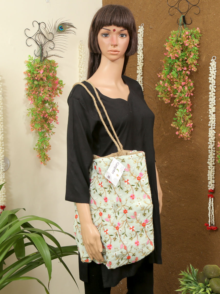 Handmade Jute Embroidered Bag