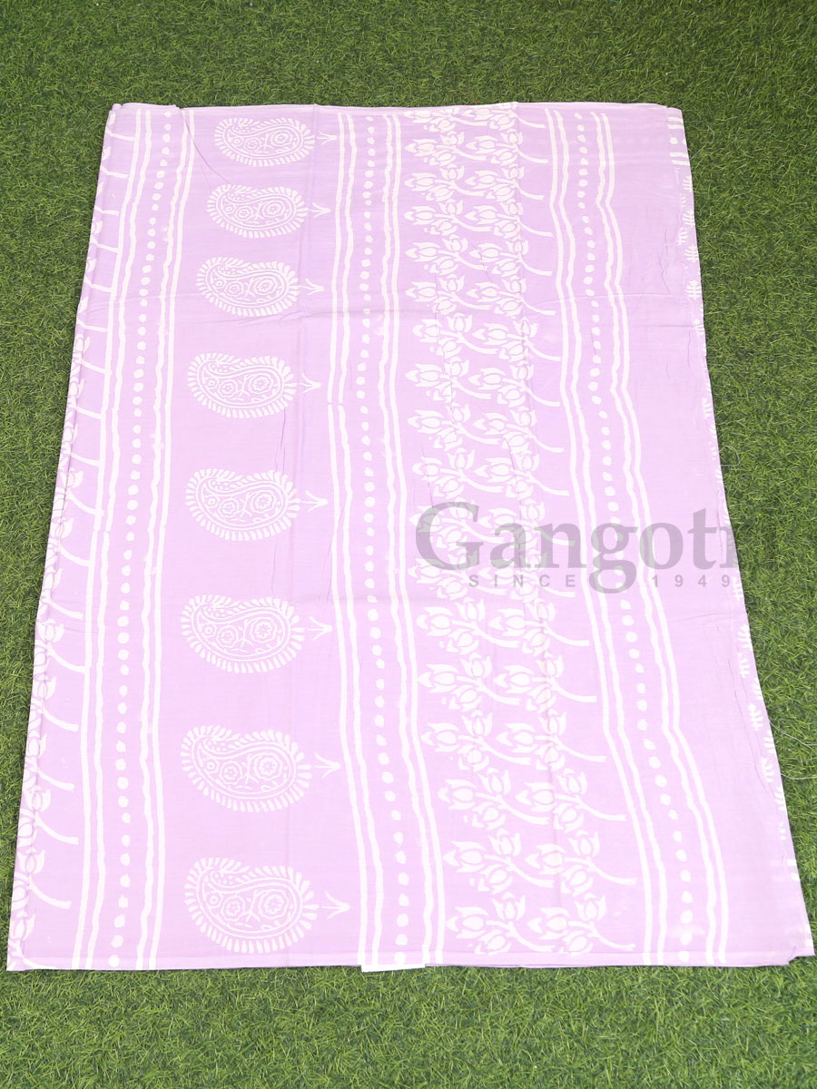 Handblock Cotton Printed Saree - Image 4