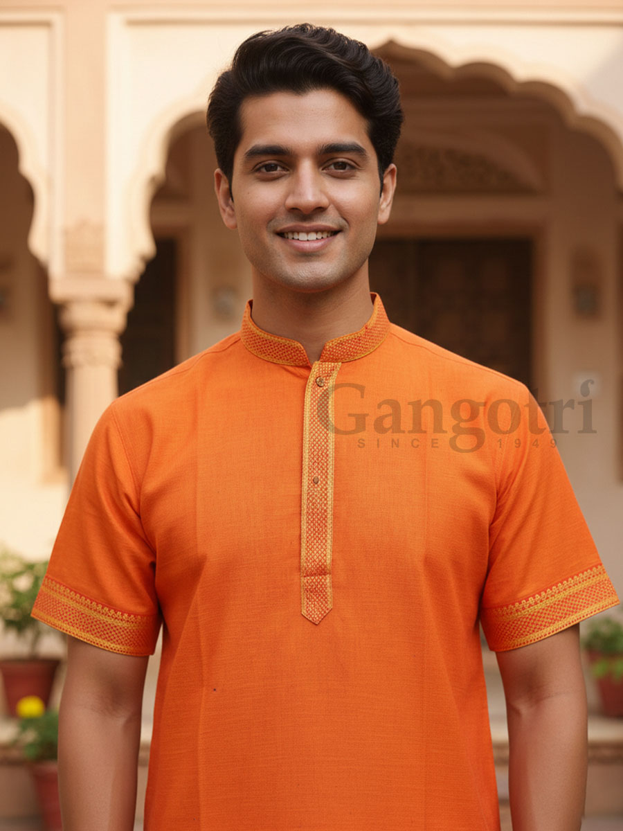 Kurta Kirtan Plain Bordered 2XL - Image 2