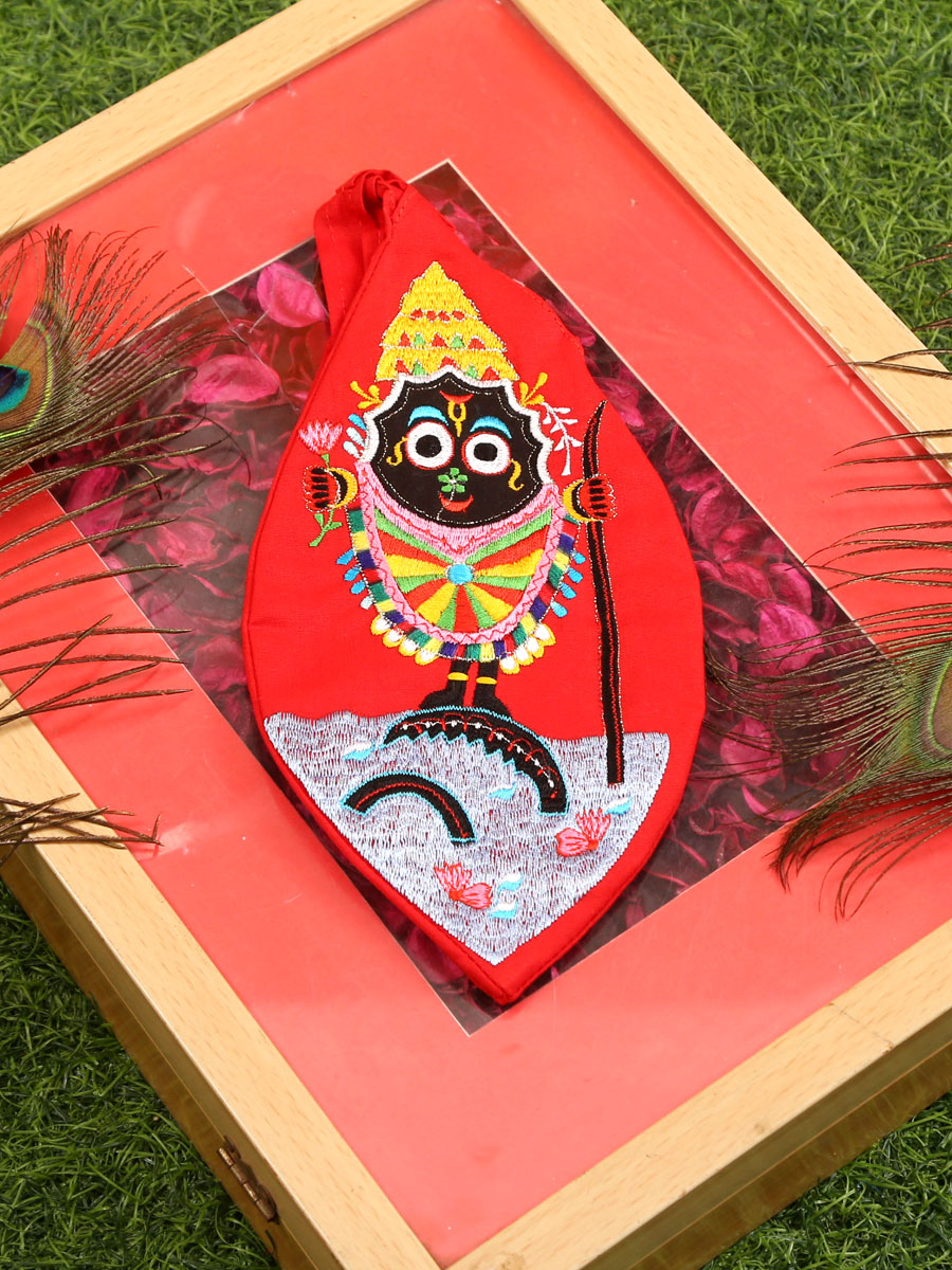 Sri Jagannath Embroidered Bead Bag
